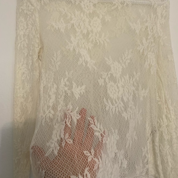 FREE PEOPLE lace long sleeve turtleneck - Picture 4 of 6